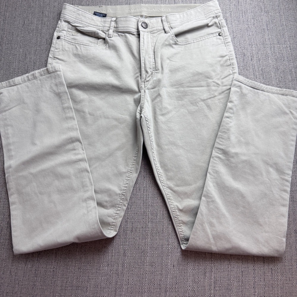 English Laundry Mens Grayish Tan Straight Leg Stretch Chino Pants 32x32 1768319